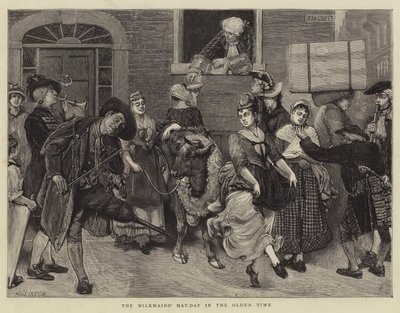 O dia de maio dos Milkmaids no tempo Oldenids de James Dromgole Linton